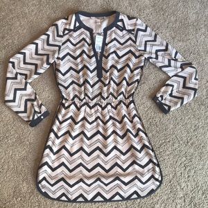 Light Pink & Grey Chevron Dress- NWT